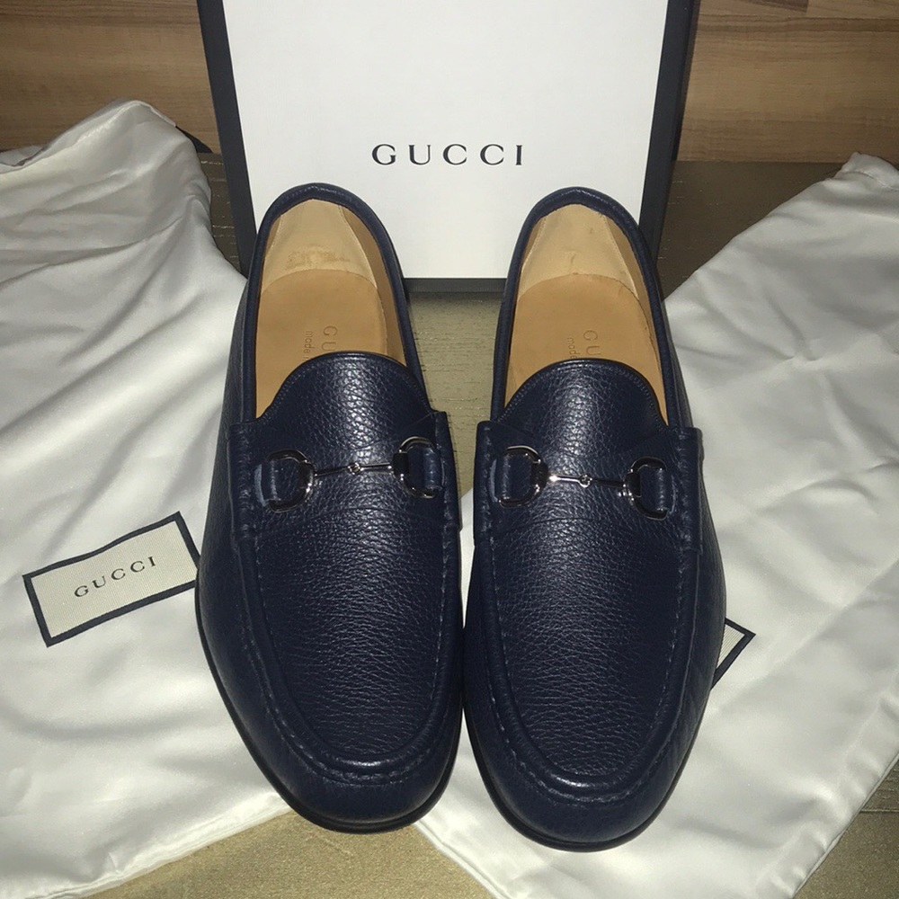 Gucci men’s blue loafers
